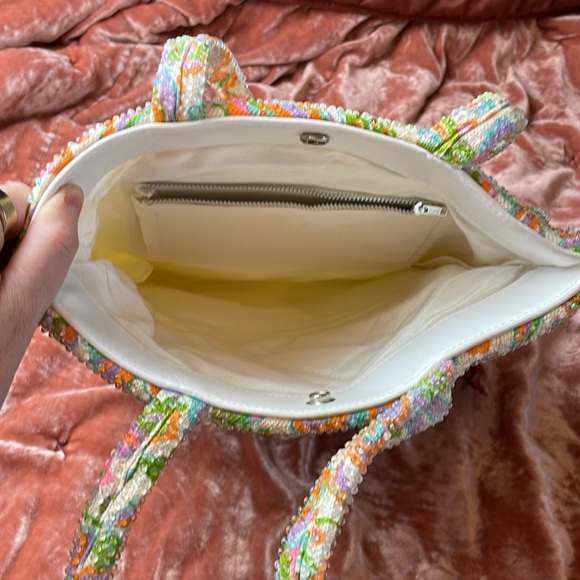 Vintage 70's floral candy dot purse - Picture 3 of 5